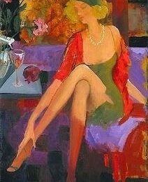 Peinture réaliste femme sensuelle
