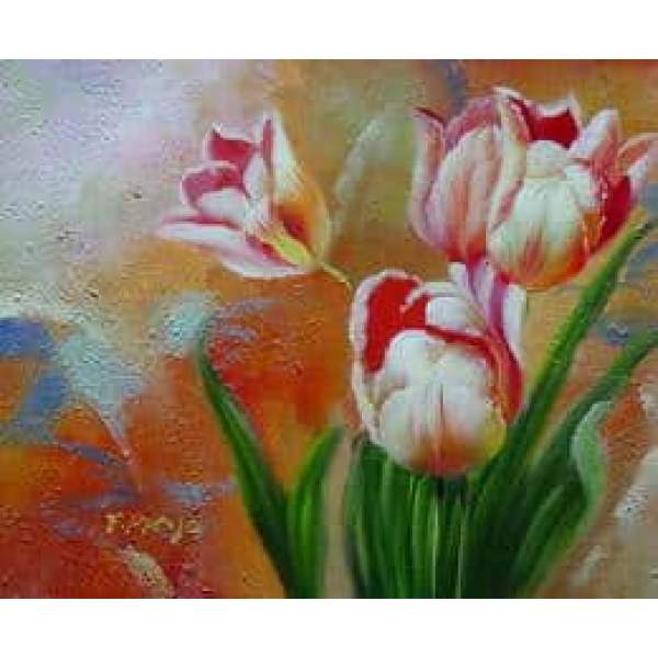 Peinture tulipe rose CE065 1371644565