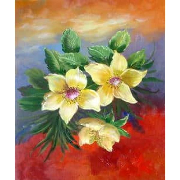 Peinture contemporaine fleurs jaunes CE073 1371641531