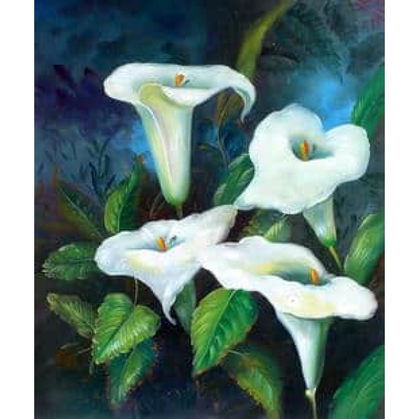 Tableau fleurs blanches sur toile CE122 1371642232