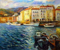 Peinture port pêche provence CH163 1369746957