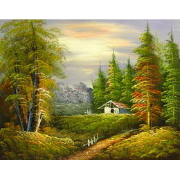 Tableau maison forêt canadienne