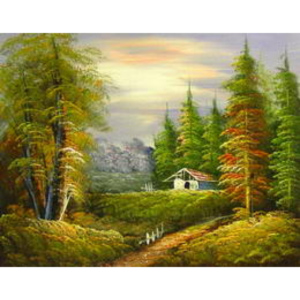 Tableau XXL Toile Murale 3D - Cascade Dans Forêt - Paysage Nature - Muralo