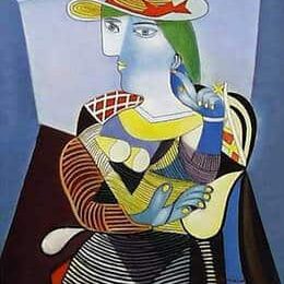 Tableau cubiste Picasso la femme au chapeau