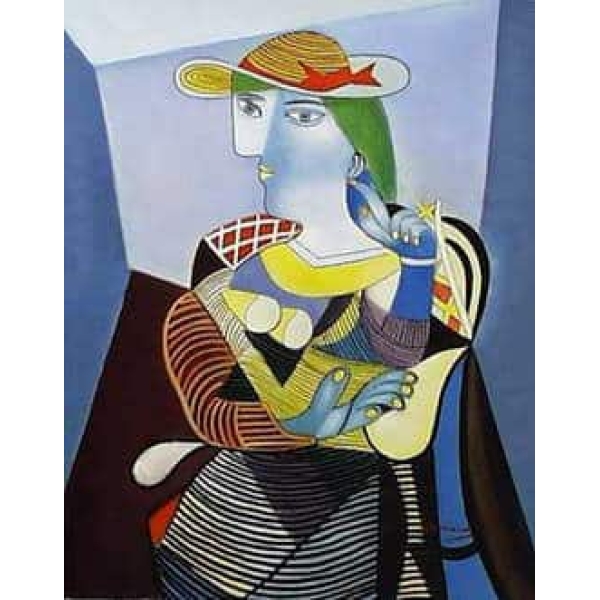 Tableau cubiste Picasso la femme au chapeau Ca0907 1369665569