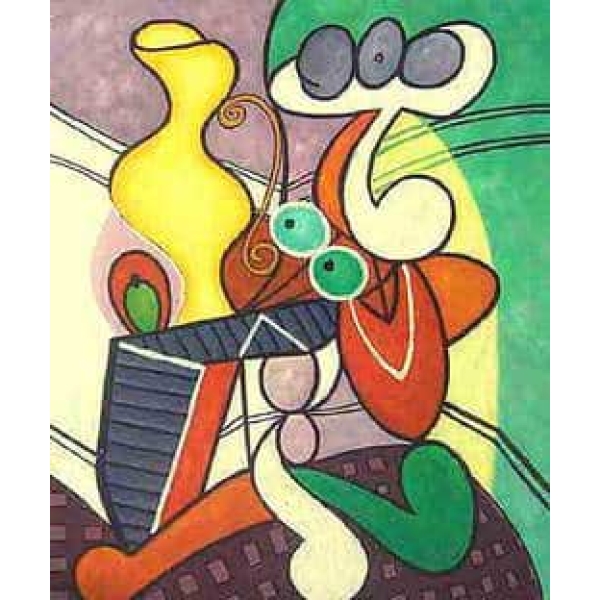 Tableau cubiste Picasso la vase jaune Ca1219 1369665684
