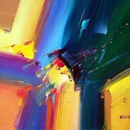 Peinture abstraite horizontale multicolore