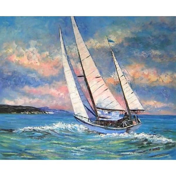 Tableau Déco Sur Verre ARTTOR – Voilier Régate – 160x85 Cm – Impression Moderne