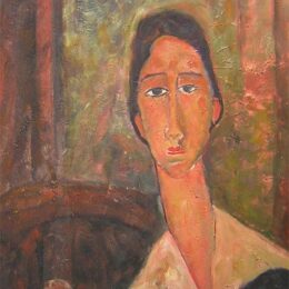 Peinture Modigliani visage femme