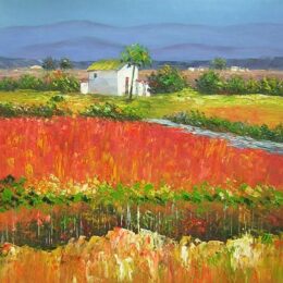 Peinture coquelicots en provence