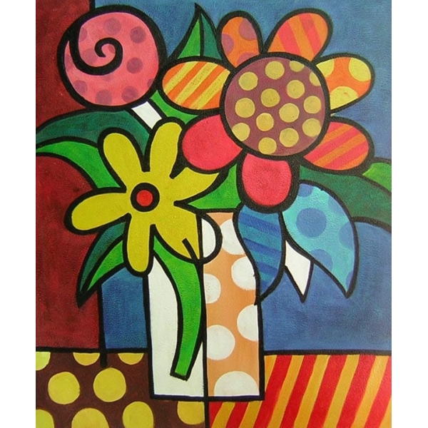 Peinture abstraite bouquet de fleurs HS0954 1340185670
