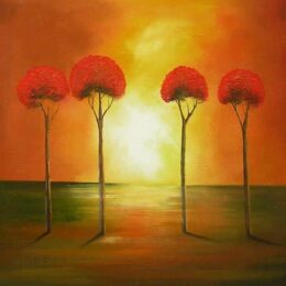 Coucher de soleil arbres