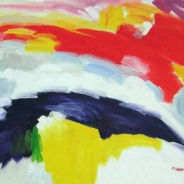 Peinture abstraite nuages colorés