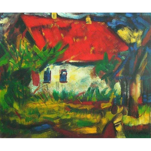 Peinture d'une maison en campagne HS1589 1341495489