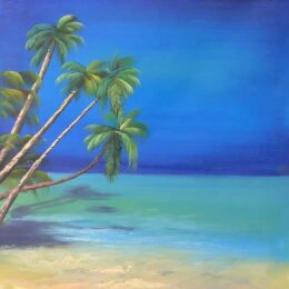 Peinture palmiers plage