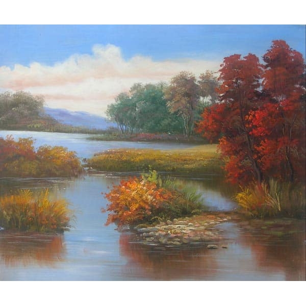 Peinture d'un lac en automne HS1876 1340205632