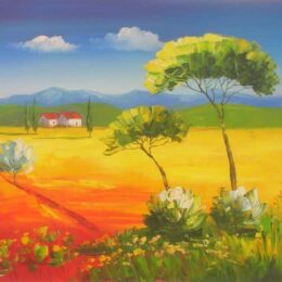 Peinture champs provence