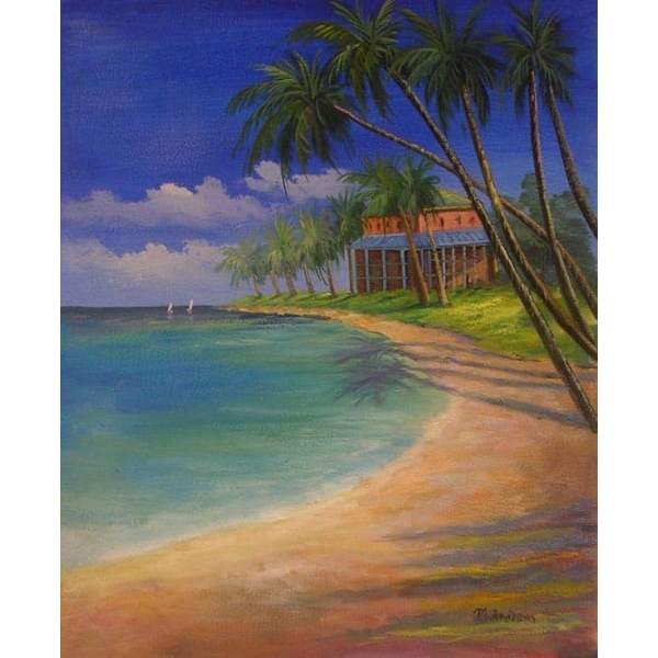 Peinture plage Guadeloupe HS2123 1340271826