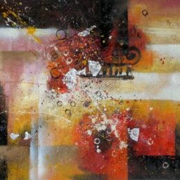 Peinture toile abstraite design marron