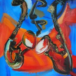 Peinture musique saxophone