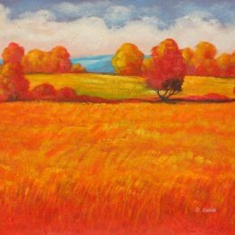 Peinture champs canicule