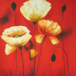 Peinture coquelicots jaunes