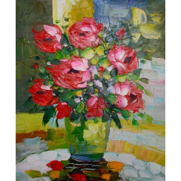 Tableau peinture bouquet de roses HS2857 1340619636