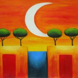 Peinture abstraite quart de lune