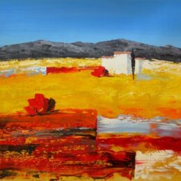 Peinture abstraite campagne provencale