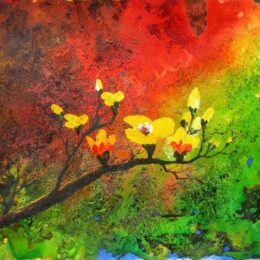 Peinture moderne arbre en fleur