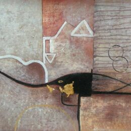 Peinture abstraite saumon gris