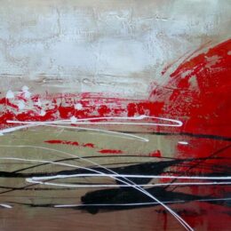 Toile abstraite rouge blanc