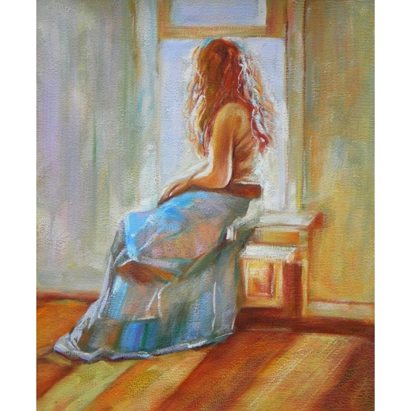 Peinture moderne femme assise HS3235 1350566921