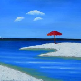 Peinture plage sable blanc