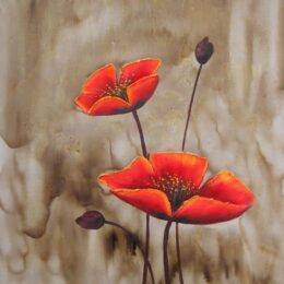 Tableau peinture coquelicots