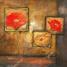 Tableau contemporain fleurs