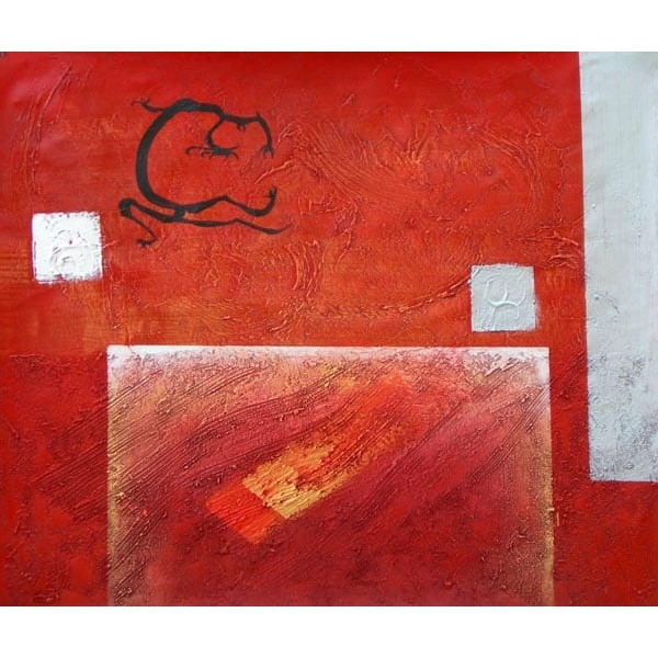 Tableau peinture abstraite rouge orange gris HS3538 1346166270