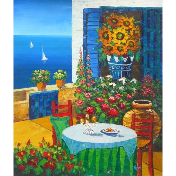Peinture table térrasse mediterranée HS3544 1347614193