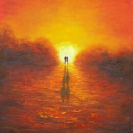 Peinture ciel orange