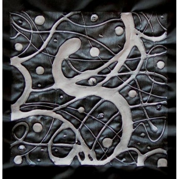 Peinture abstraite gris noir blanc HS3761 1340114366