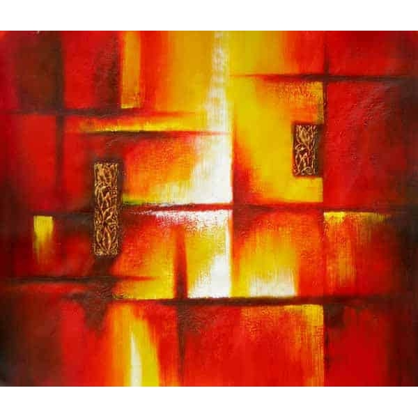 Peinture toile abstraite orange rouge HS3766 1339678228