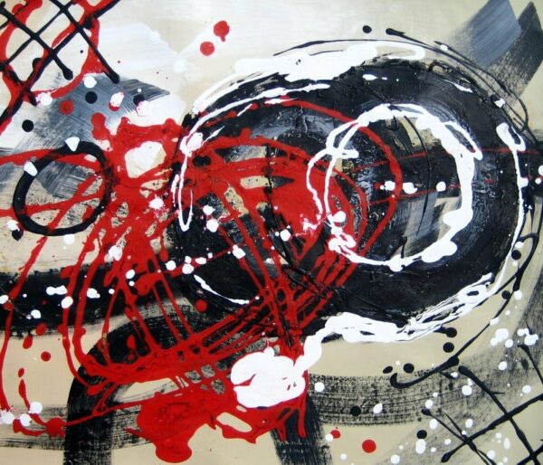 Peinture abstraite rouge et noire HS3868 1339741179