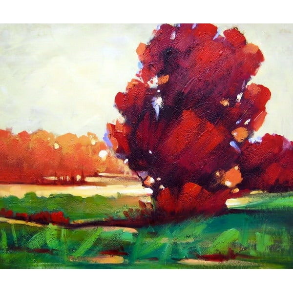 Tableau peinture arbre rouge HS3880 1340266177