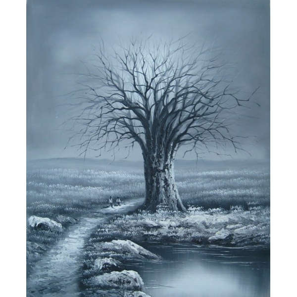 Peinture arbre en hiver HS4001 1347625023
