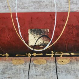 Peinture toile abstraite gris or