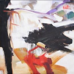 Tableau abstrait blanc noir beige