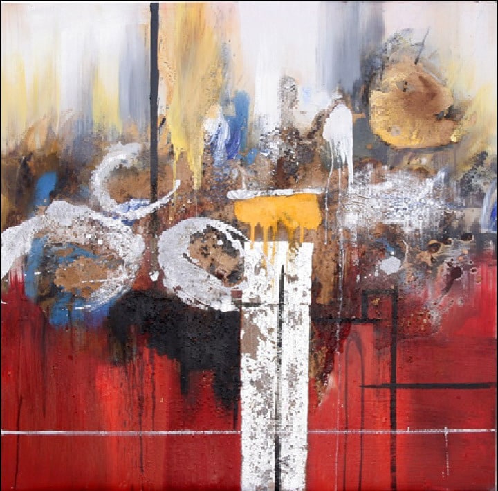 Tableau abstrait rouge bleu Tableau abstrait rouge bleu