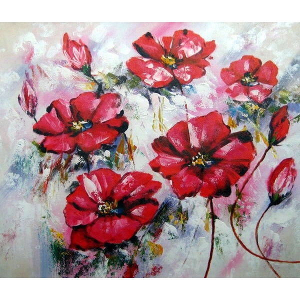 Peinture de fleurs roses rouges HS4221 1340093453