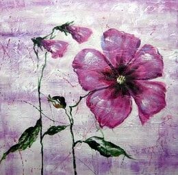 Peinture de fleurs mauves