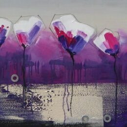 Tableau panoramique de fleurs mauves